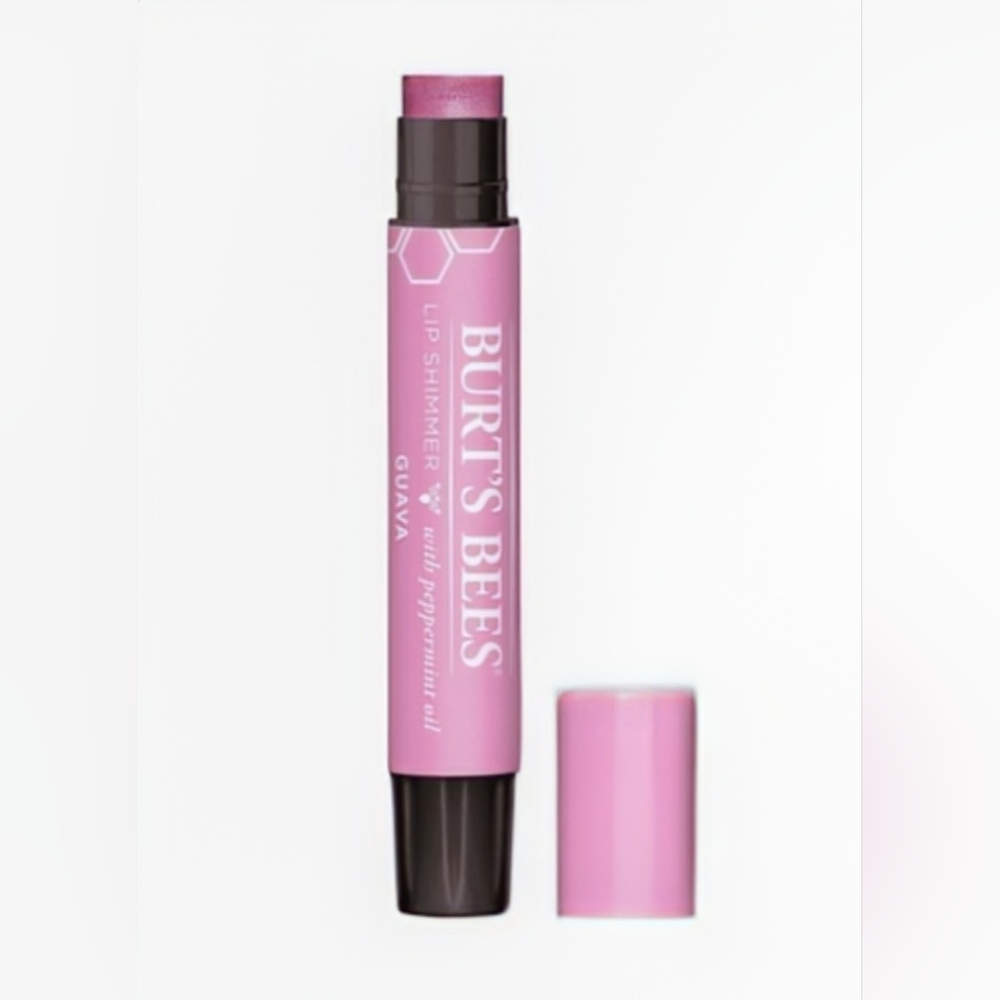 🥳*FREE WITH ANY PURCHASE! 🌟  Burt's Bees Lip Shimmer Guava; 100% Natural